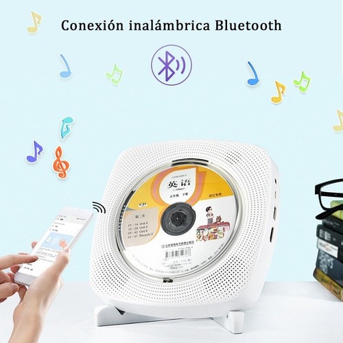 Reproductor De Cd, Dvd Bluetooth Con Montaje En Pared Color Blanco