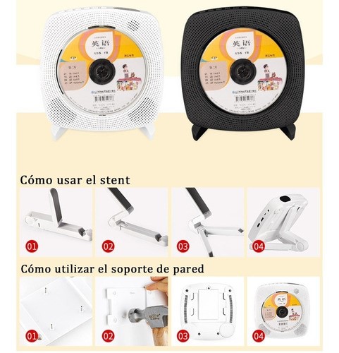 Reproductor De Cd, Dvd Bluetooth Con Montaje En Pared Color Blanco