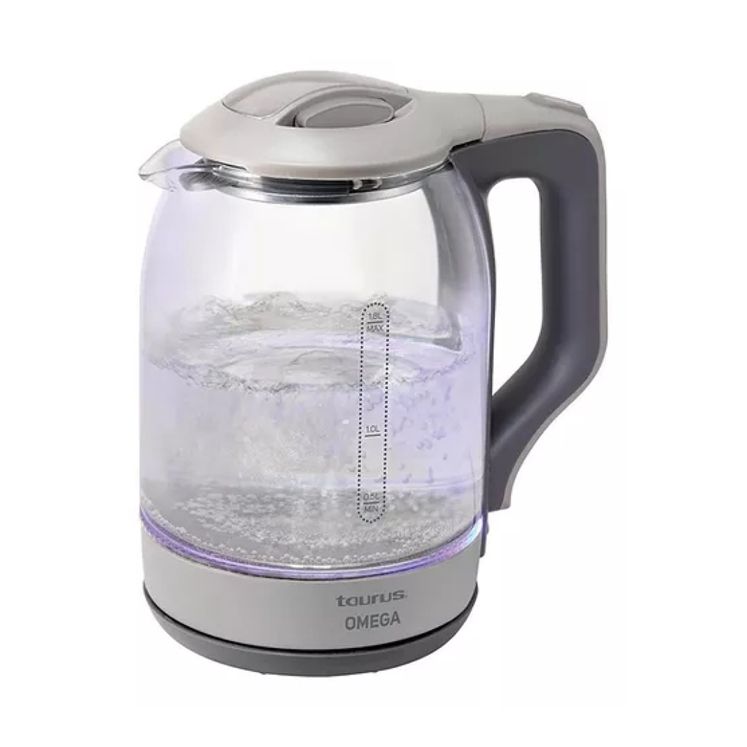 Hervidor Eléctrico De Vidrio Taurus Omega 1.8 L Con Luz Led