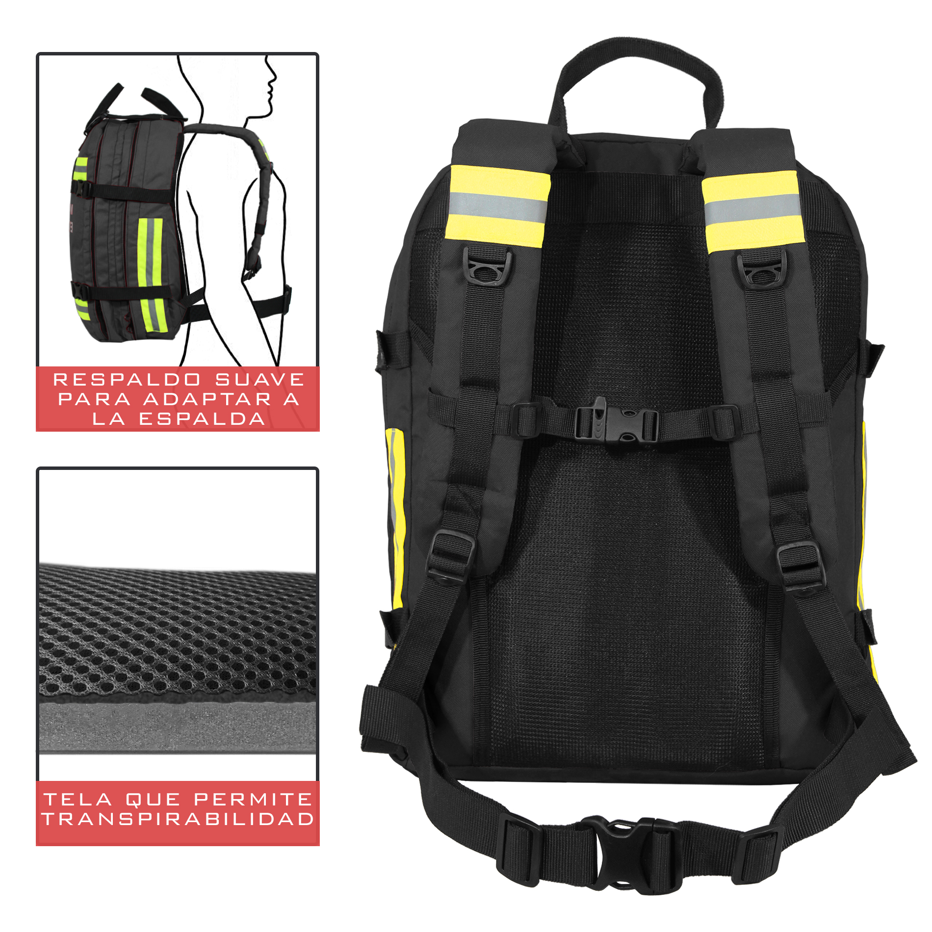 Mochila de Emergencias Botiquín Primeros Auxilios | Paramédico, Deportivo, Hogar, Oficina, Escuela | Color Negro | Artical 5