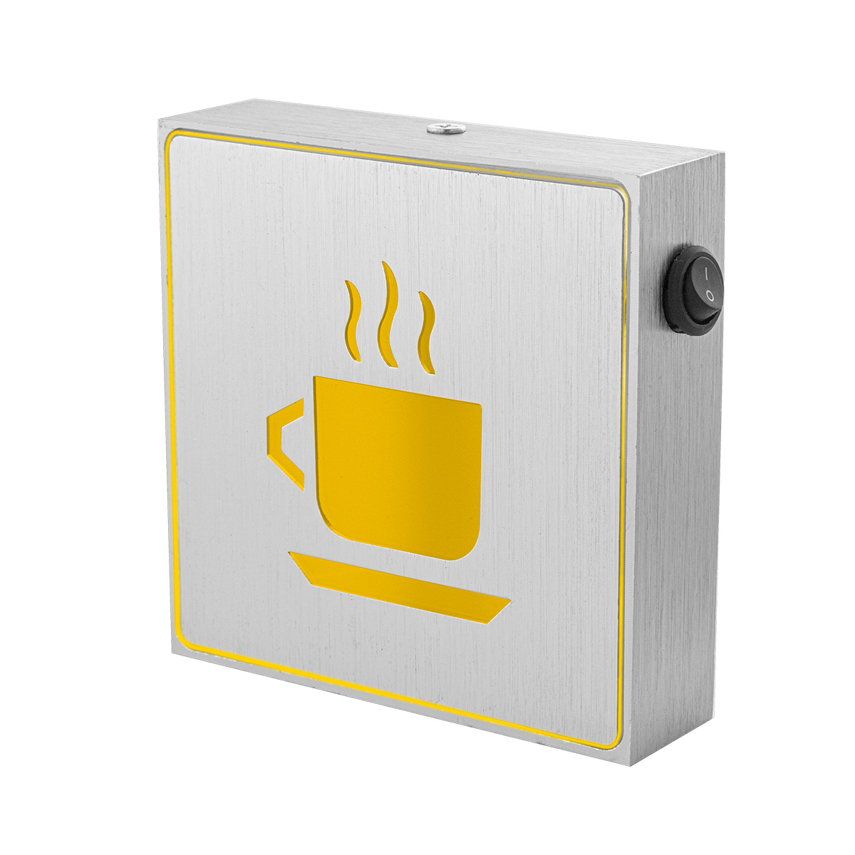 Anuncio Luminoso Color Amarillo Taza De Café Mtl-3006.