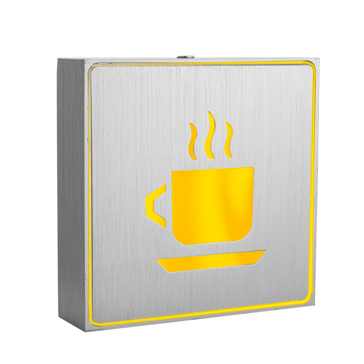 Anuncio Luminoso Color Amarillo Taza De Café Mtl-3006.