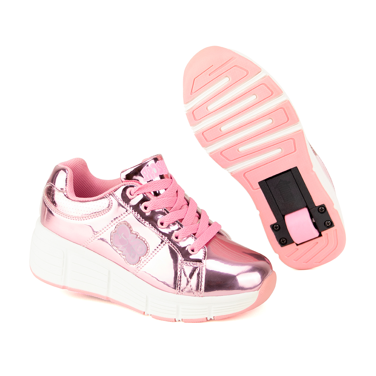Tenis Patín Para Niña Speed Rollers Rosa de Charol.