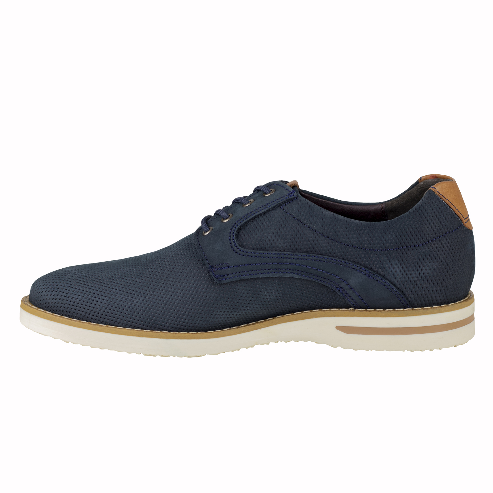 Zapatos Para Hombre Derby Semivestir Gino Cherruti 6059 Nobuck Marino.