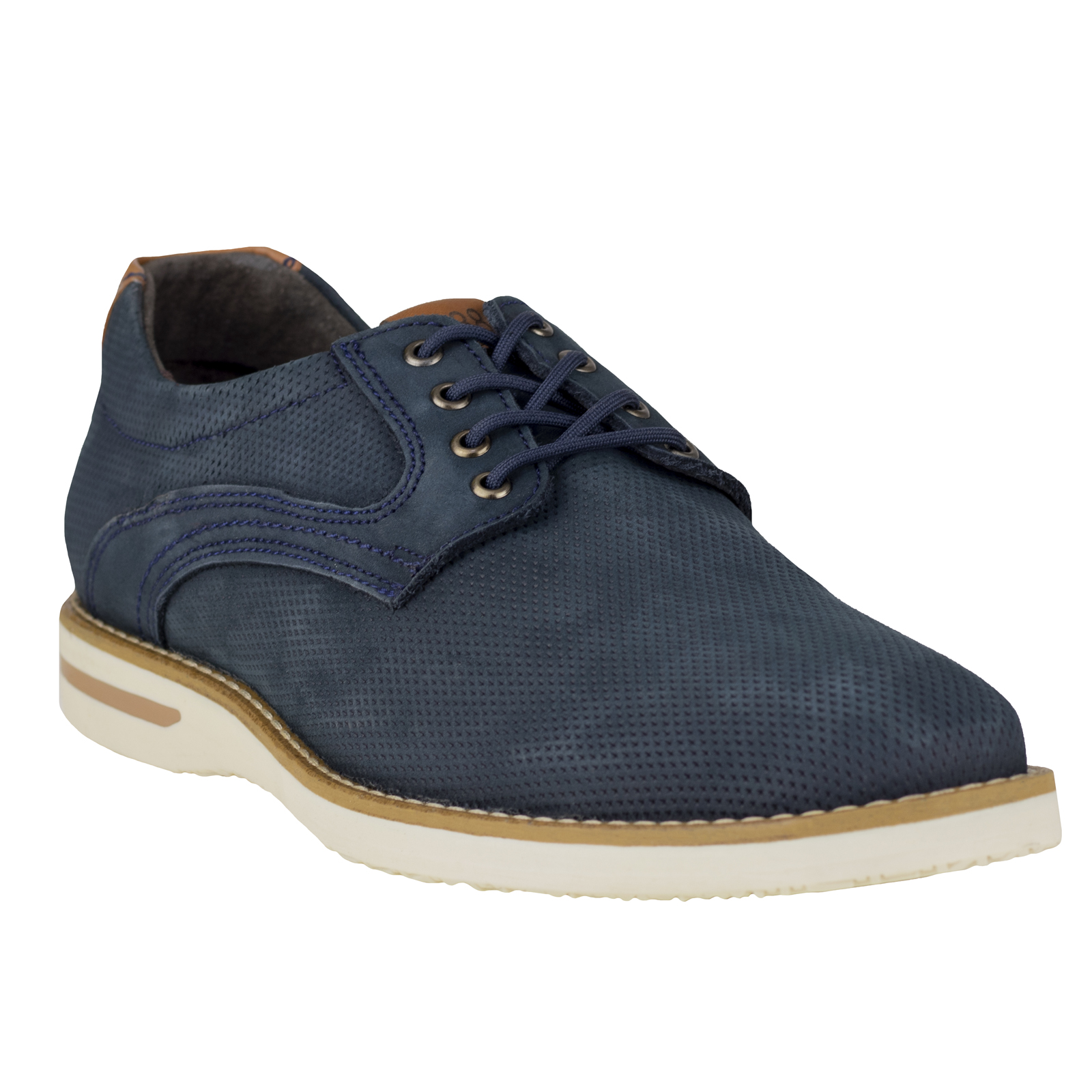 Zapatos Para Hombre Derby Semivestir Gino Cherruti 6059 Nobuck Marino.