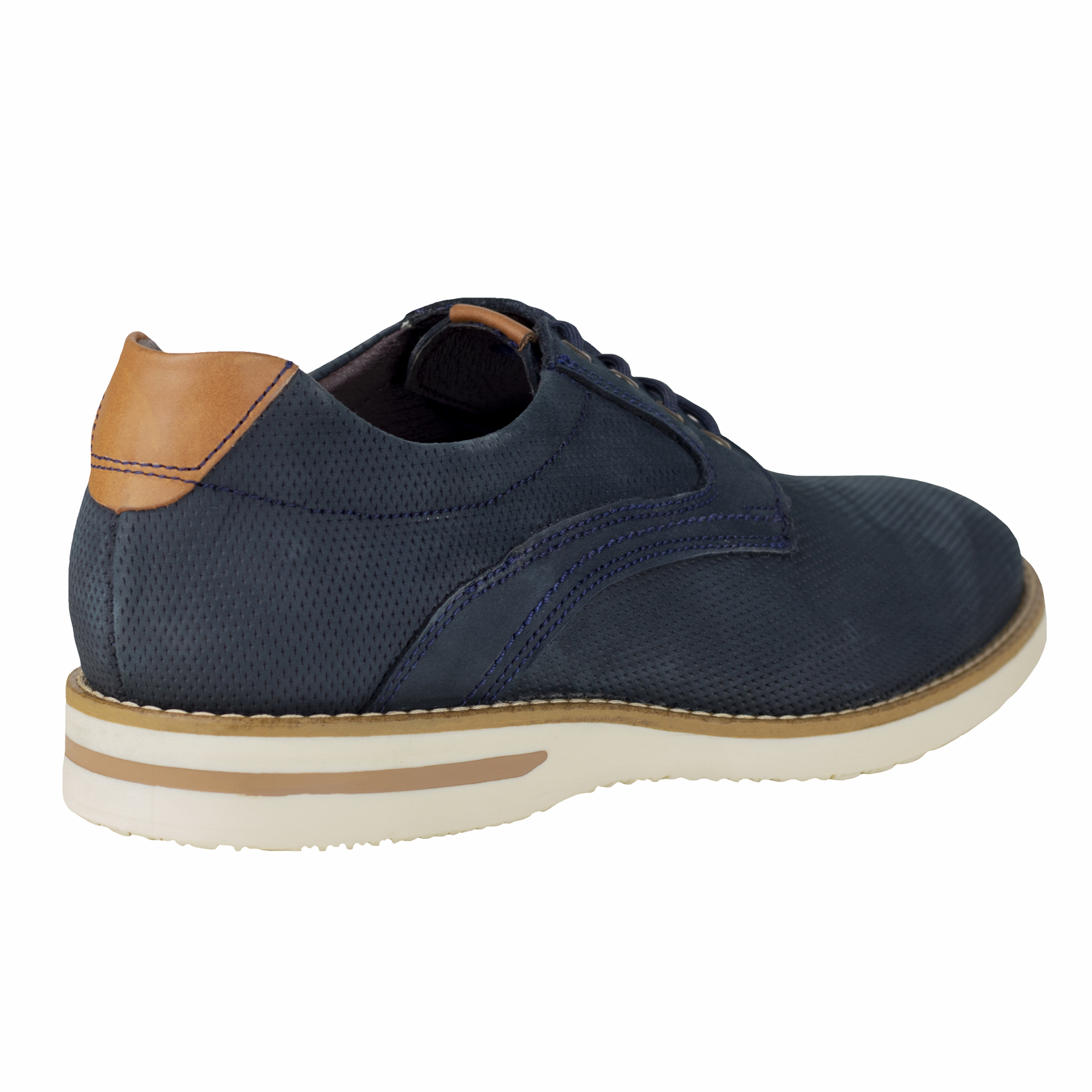 Zapatos Para Hombre Derby Semivestir Gino Cherruti 6059 Nobuck Marino.