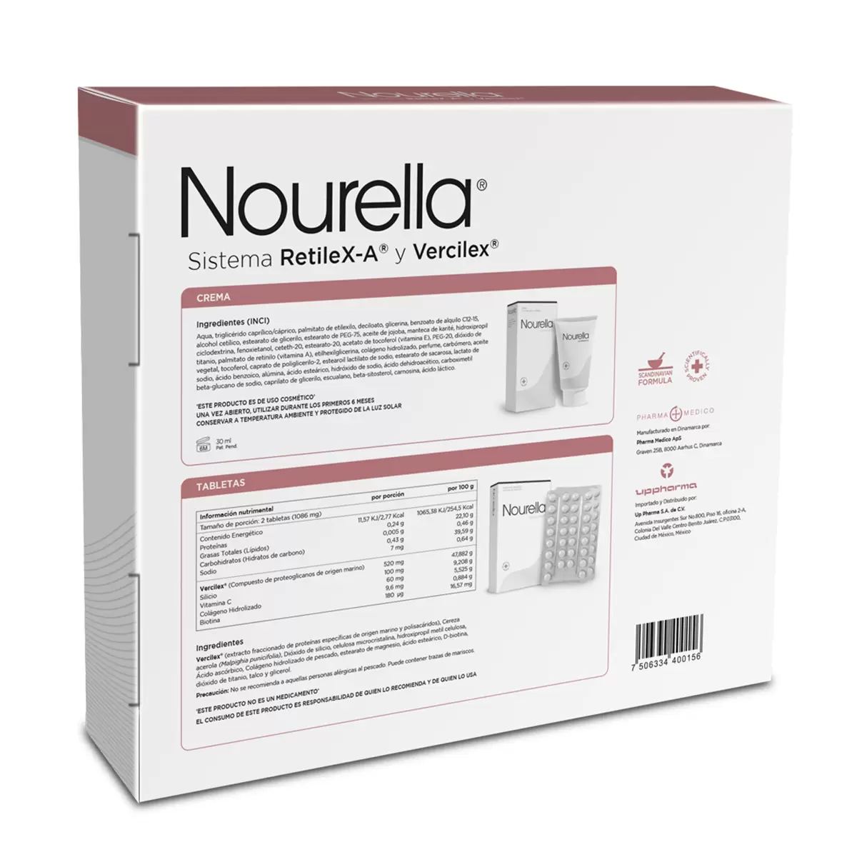 Tratamiento Rejuvenecedor Nourella Crema Retile X-A 30ml + Tabletas Vercilex 60 tabs 