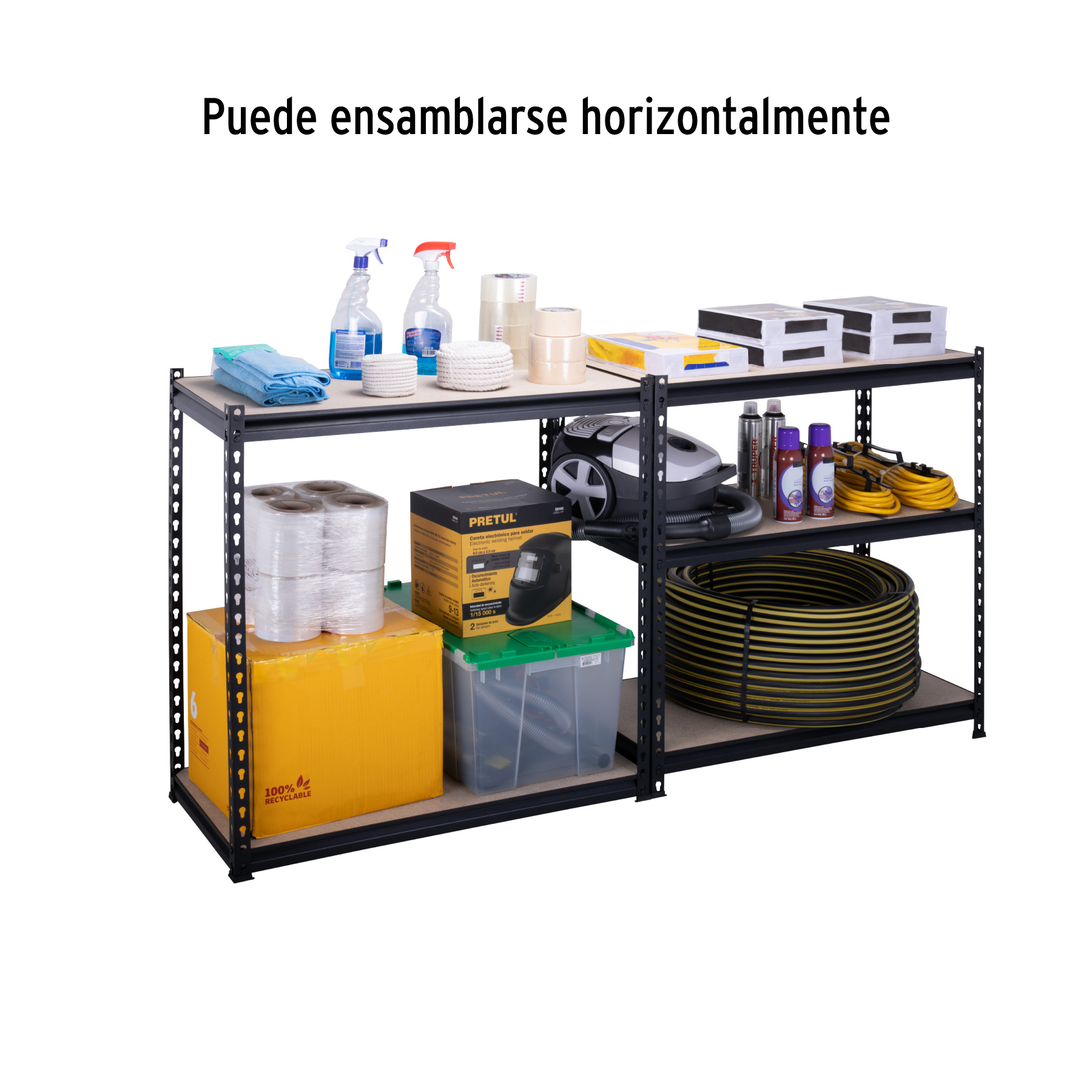 Estante Metálico Industrial 5 Repisas Capacidad Total De 250kg, 85 Ancho x 180 Alto x 46 Fondo