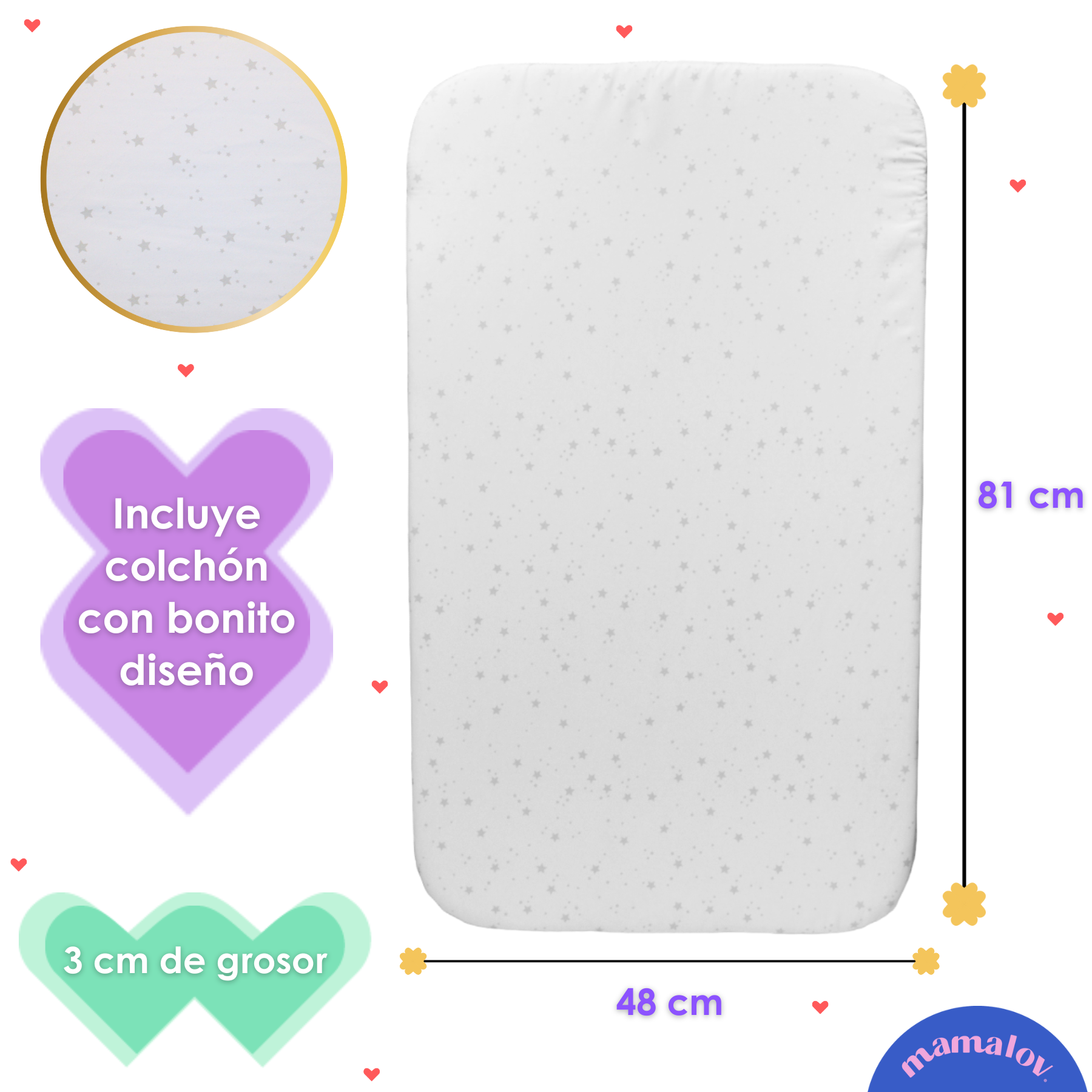 Colecho Para Bebé Con Posición Anti Reflujo | Mau - Rosa - Ibaby
