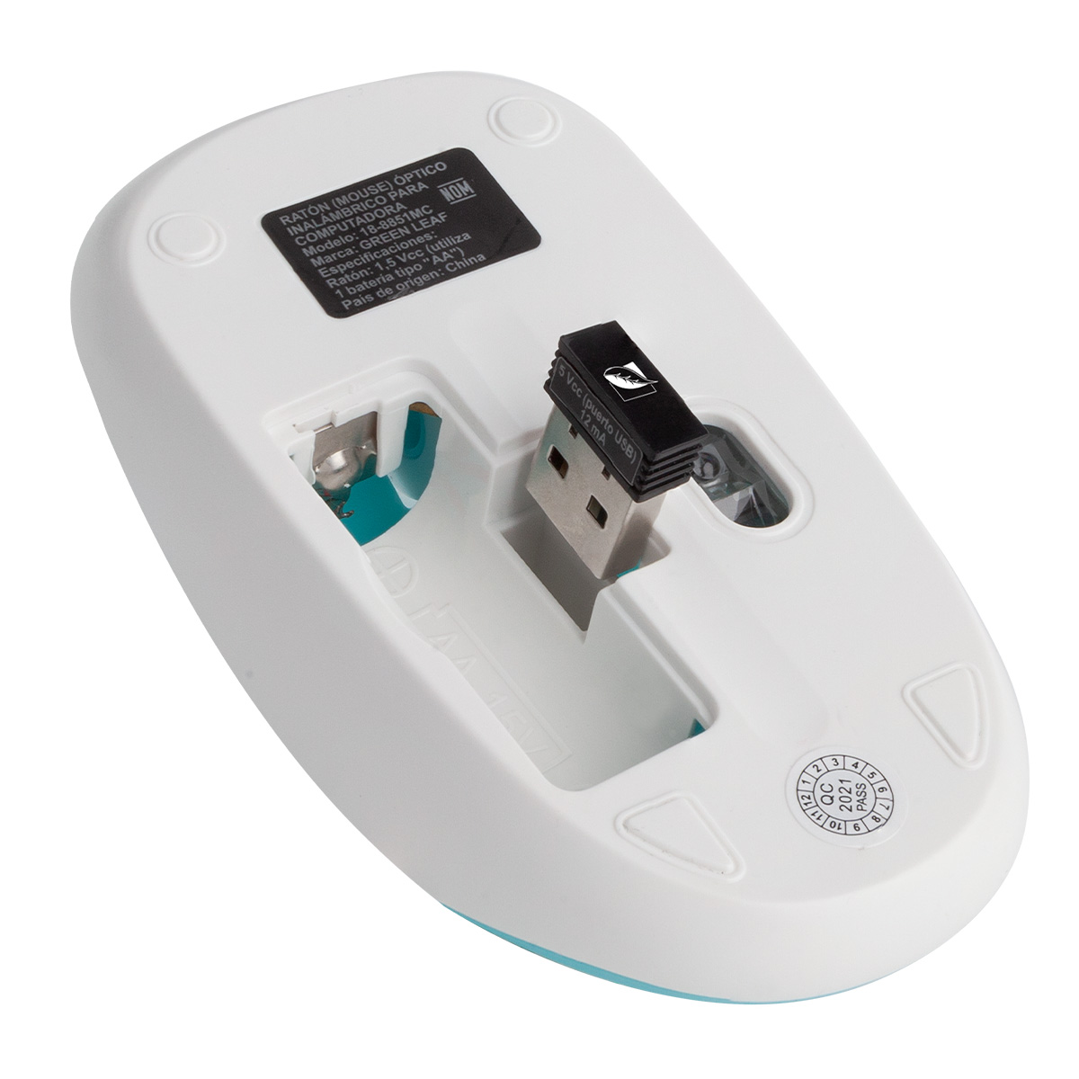 Mouse Inalámbrico Green Leaf 1000 Dpis Ergonómico.