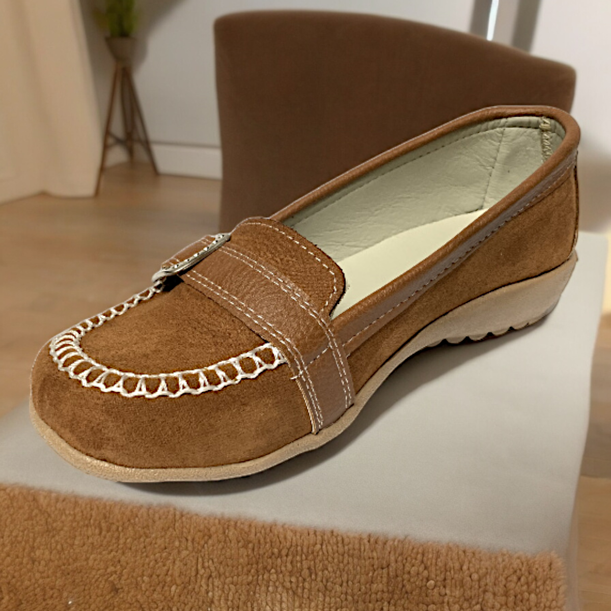 Zapato Para Señora Cafe Ligero Cómodo Suave Confort LAS