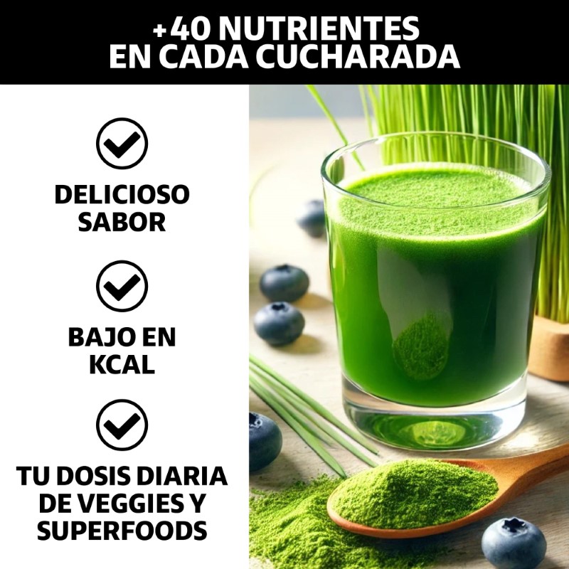 Suplemento Alimenticio Beyond Vitamins Super Greens, Jugo Verde en Polvo con Té Matcha, Espirulina, Bloom 150g