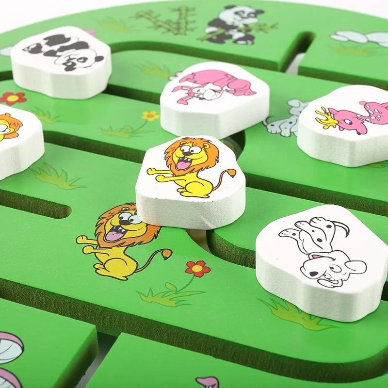 laberinto Estimulación Didáctica Destreza Madera Montessori Bebe