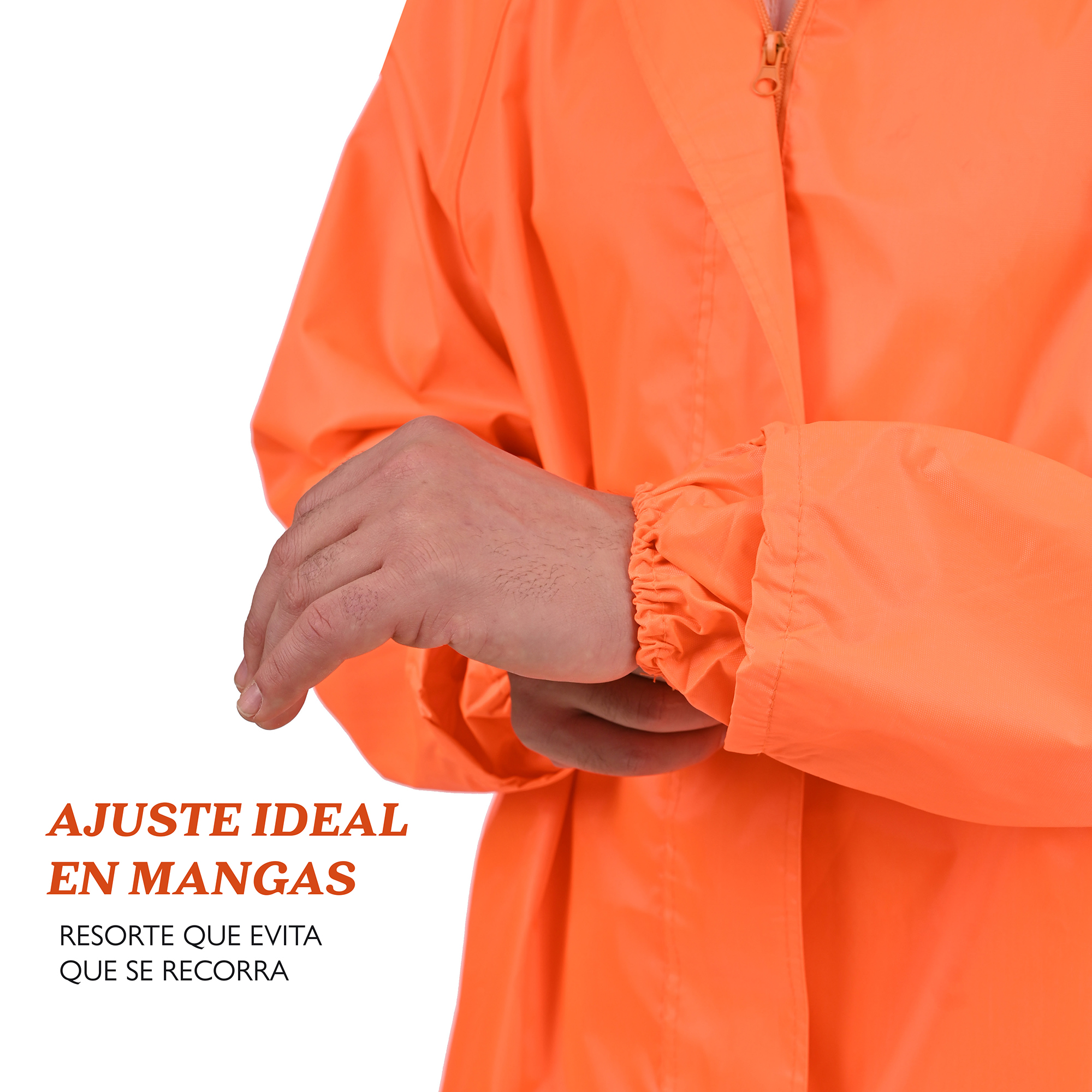 CONJUNTO IMPERMEABLE DE 2 PIEZAS PARA TRABAJO O PARA MOTOCICLETA, BICICLETA, CON CIERRE, TAPA CIERRE, GORRO, VICERA, Y TIRAS REFLEJANTES, PUÑO CON RESORTE , CON FORRO INTERNO, DE MATERIAL100% PVC GRUESO, EN TALLAS MEDIANA, GRANDE Y EXTRAGRANDE.