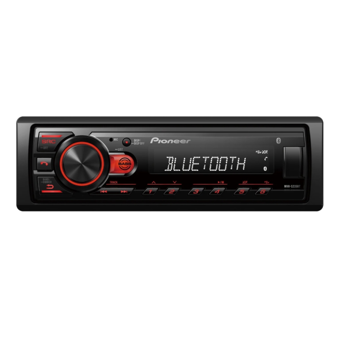 Autoestéreo Pioneer MVH-S235BT USB / Bluetooth Luz Roja/Blanca ALBY4.