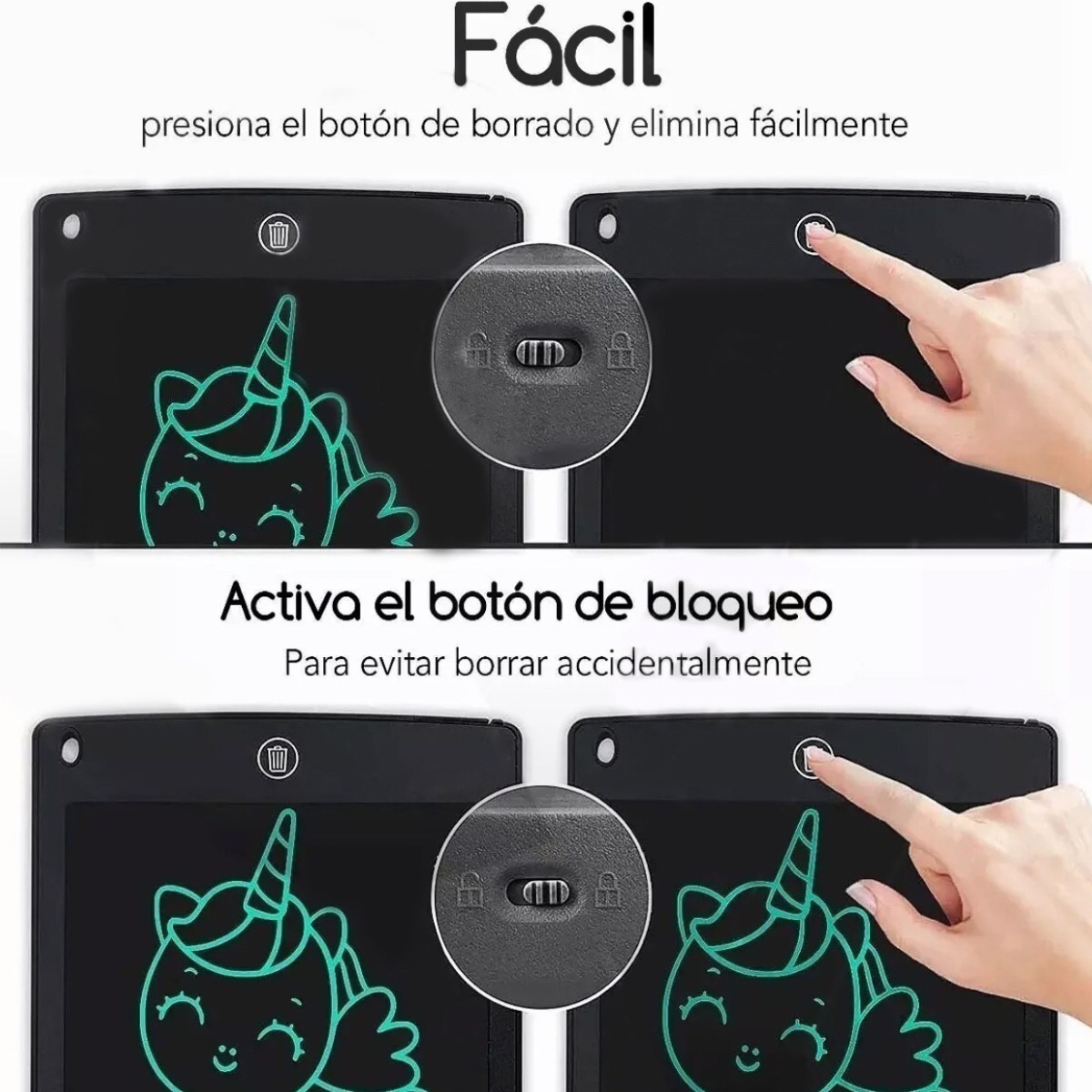 Pizarron Magico Pato Lcd 16 Pulgadas Dibujo Escritura Tablet Patito 32cm.