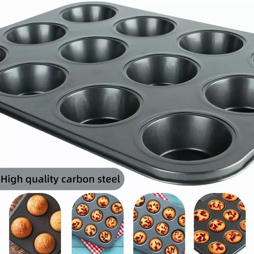Set 2 Charolas Para Pan 24 Moldes Cupcakes 100 Capacillos.