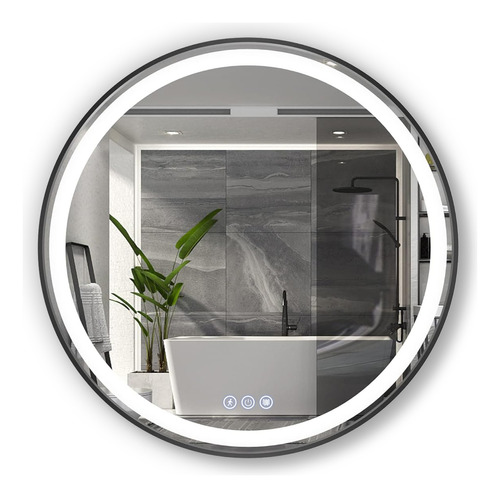Inducción Human Espejo Led Baño Touch 3 Modo Con Antivaho.
