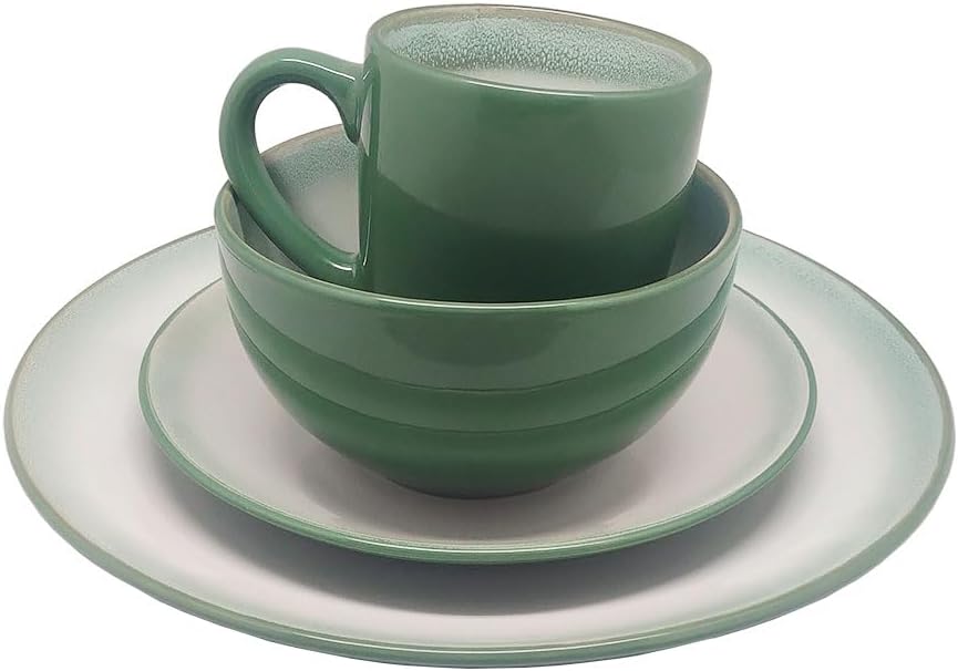 Vajilla Verde 16pz Cerámica Resistente - Royal Haus 