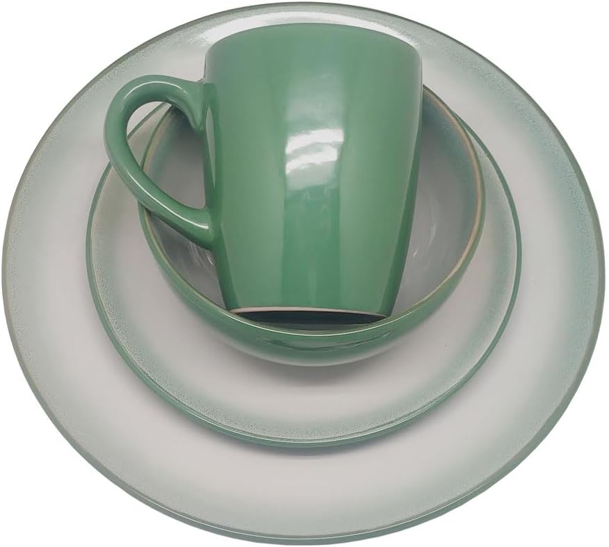 Vajilla Verde 16pz Cerámica Resistente - Royal Haus 