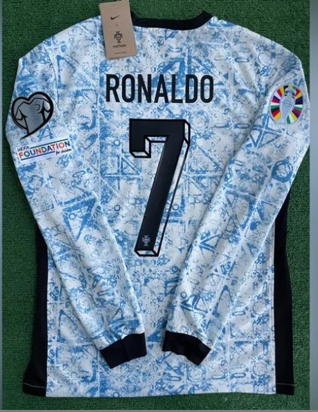 Nuevo! Jersey Portugal 2024/2025 Manga Larga Visita Azul Cristiano Ronaldo CR7 Talla XL.