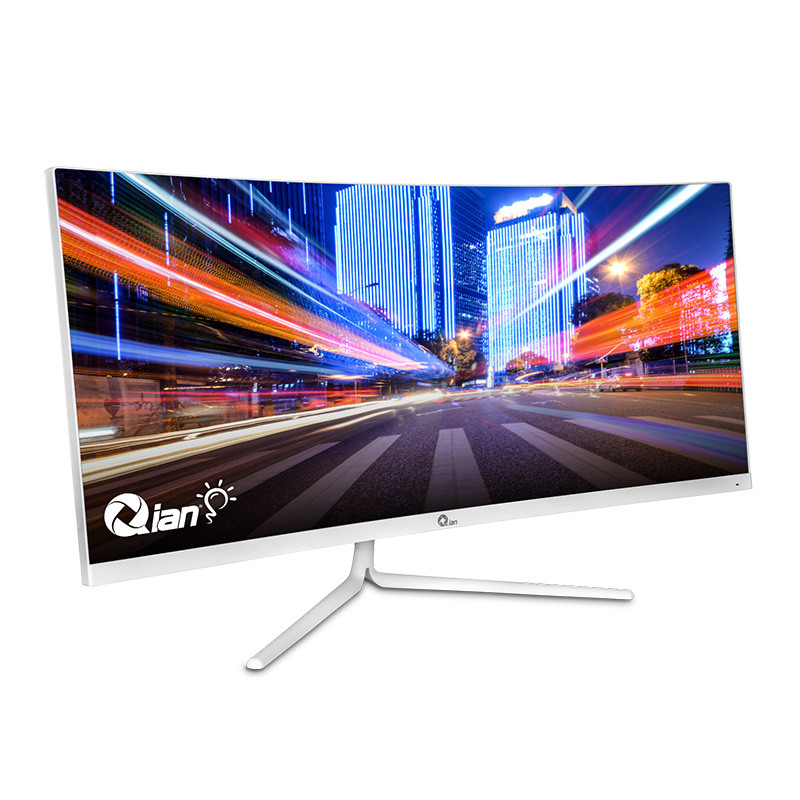 Monitor Curvo Qian 30", Full HD, Ultra Wide, G-Sync/FreeSync, 100Hz, HDMI, Blanco.