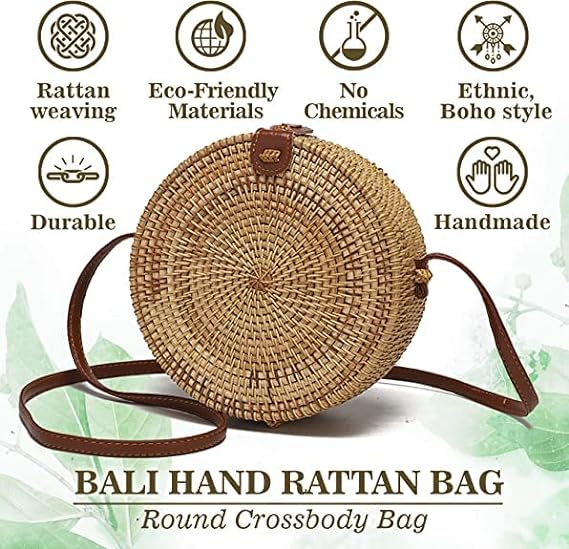 Bolso De Mano De Ratán Para Mujer, Bolso De Playa De Paja | Meses Sin