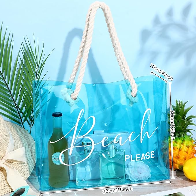 ASweetude Bolsa de playa transparente de PVC transparente para