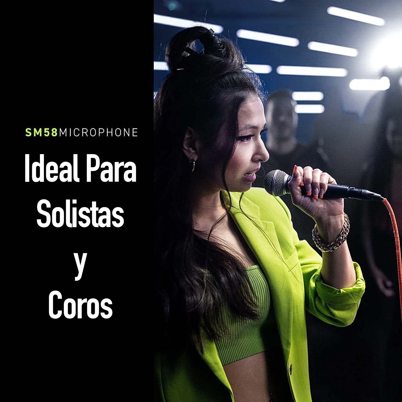 Micrófono Profesional Sm58 Ideal Para Voces Y Coros Dinámico Cardioide.