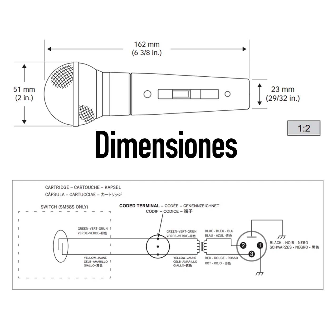 Micrófono Profesional Sm58 Ideal Para Voces Y Coros Dinámico Cardioide.