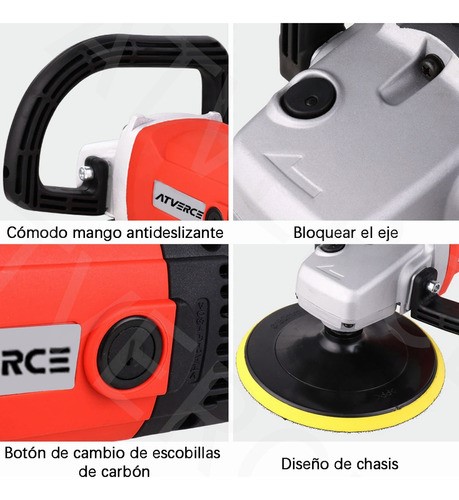 Pulidora Y Lijadora Para Autos Atverce 6 Velocidades 1400w