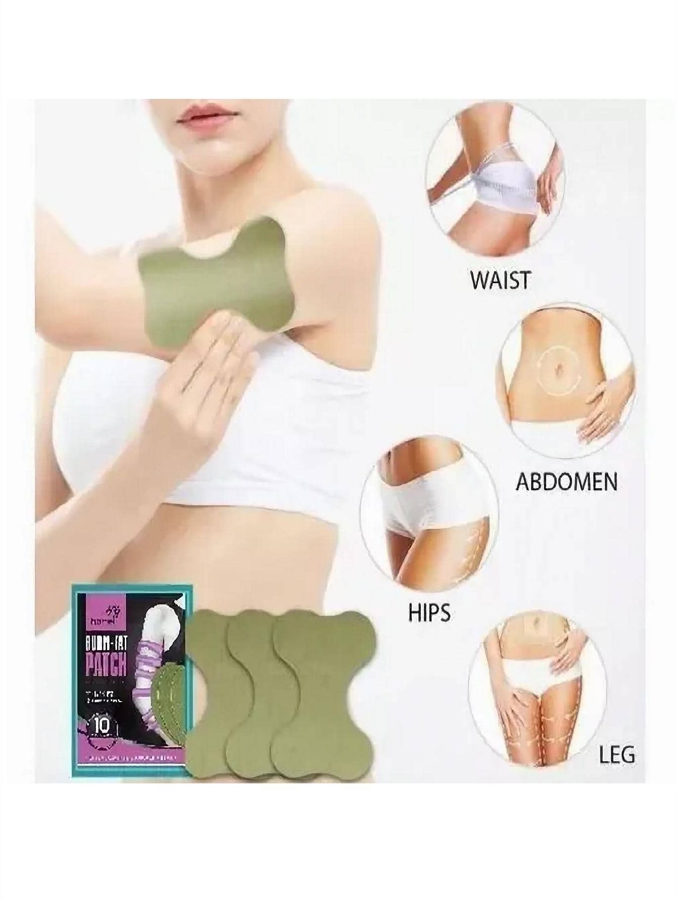 Parche Activo Adelgaza Brazos Y Quema Grasa Slim Body, Parche para quemar grasa, 10 piezas.