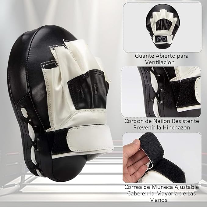 ASHDNSZD Manoplas de Boxeo, Guantes de Boxeo de Cuero Artificial de Entrenamiento Curvo,Costuras Reforzadas, Resistentes, para Muay Thai, Sanda, Dojo, Fighting.