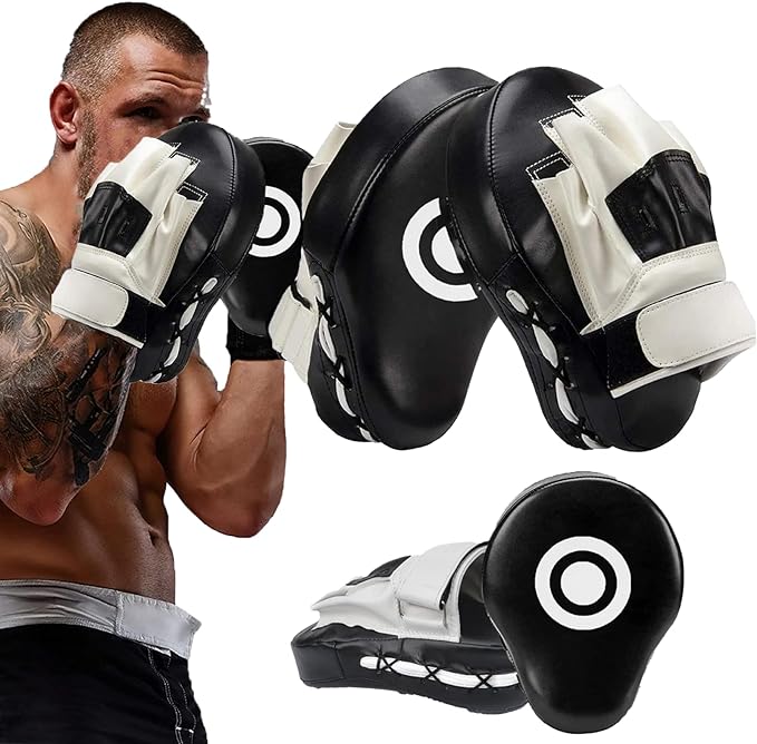 ASHDNSZD Manoplas de Boxeo, Guantes de Boxeo de Cuero Artificial de Entrenamiento Curvo,Costuras Reforzadas, Resistentes, para Muay Thai, Sanda, Dojo, Fighting.