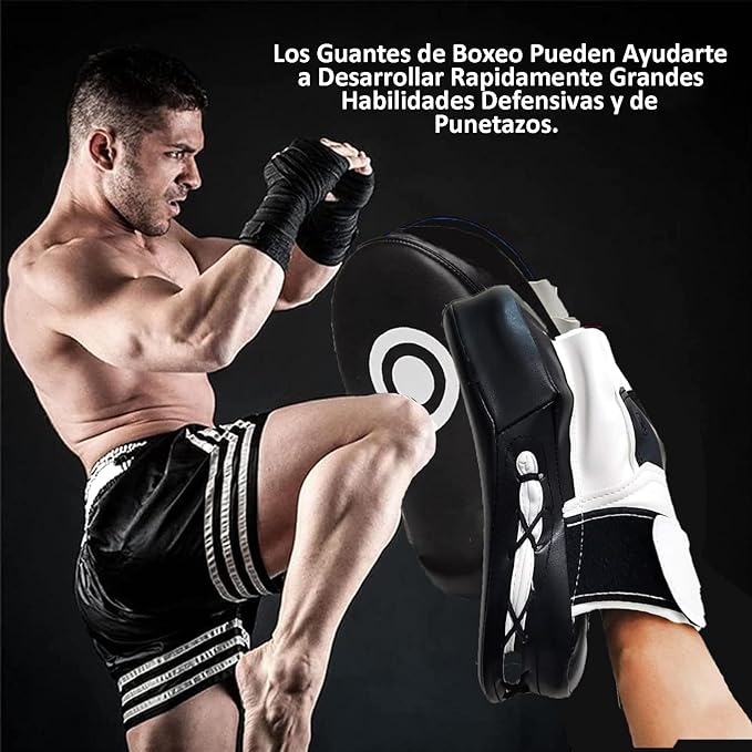 ASHDNSZD Manoplas de Boxeo, Guantes de Boxeo de Cuero Artificial de Entrenamiento Curvo,Costuras Reforzadas, Resistentes, para Muay Thai, Sanda, Dojo, Fighting.