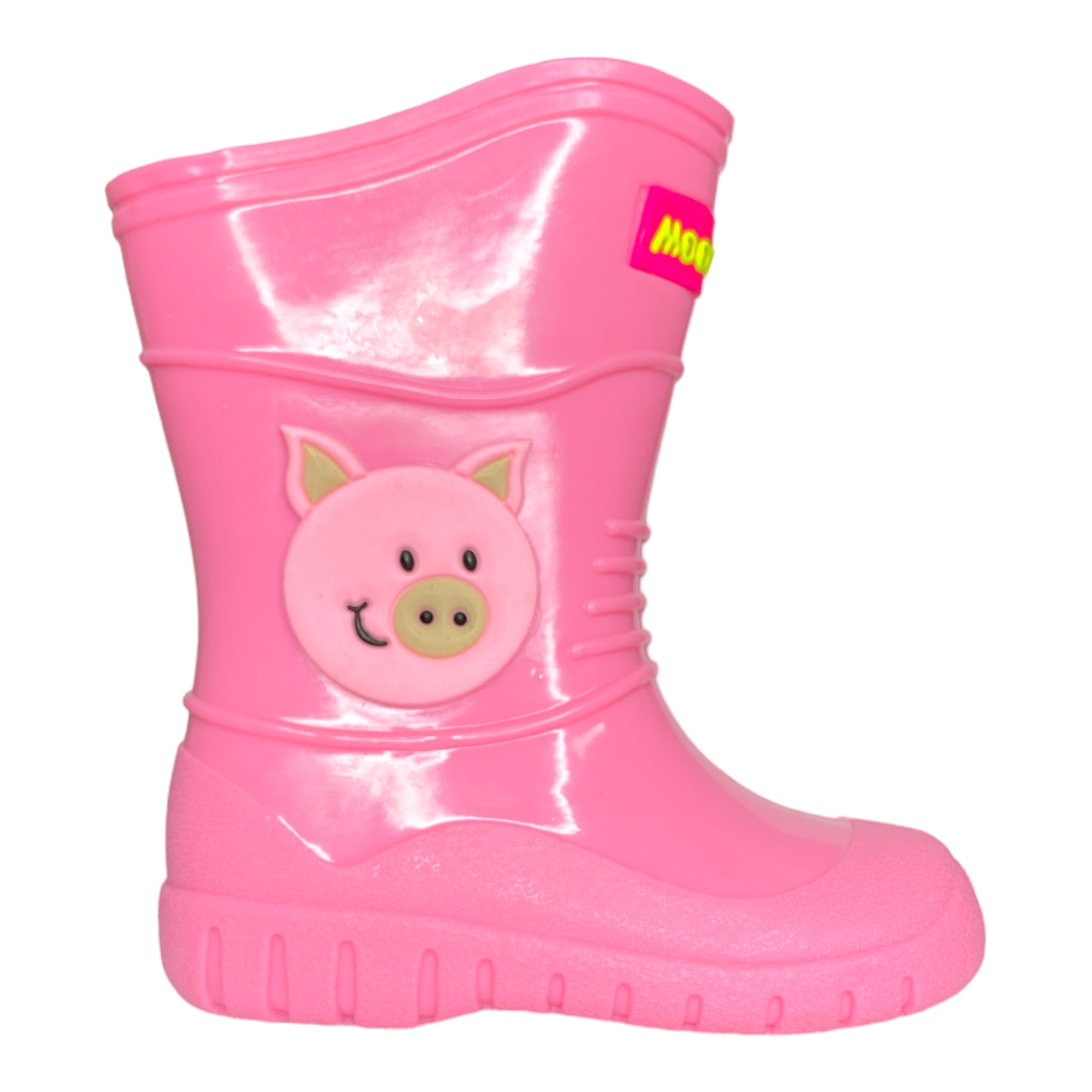 Botita De Lluvia Rosa Bebe O Niña Con Forro De Tela LAS CUATAS.