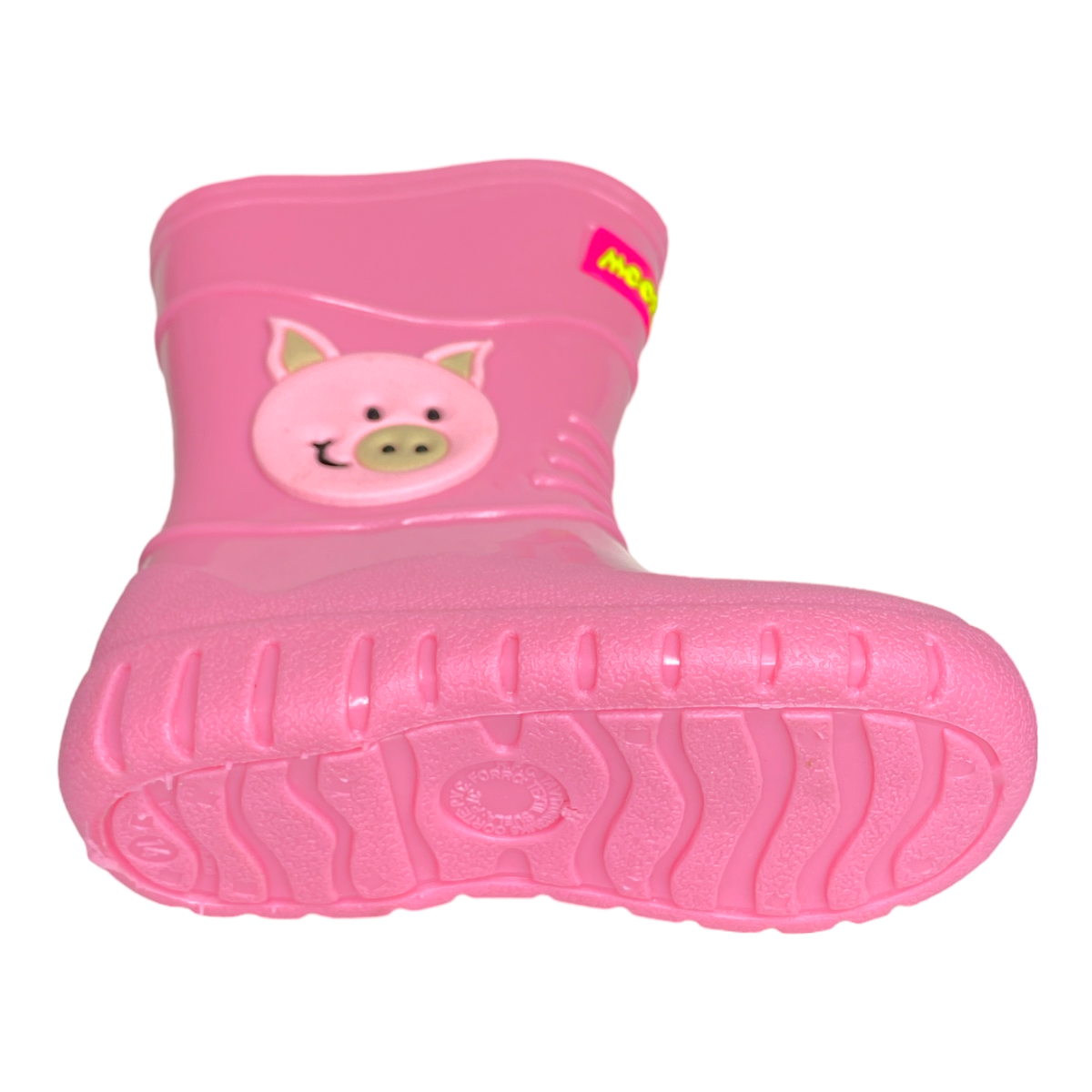 Botita De Lluvia Rosa Bebe O Niña Con Forro De Tela LAS CUATAS.