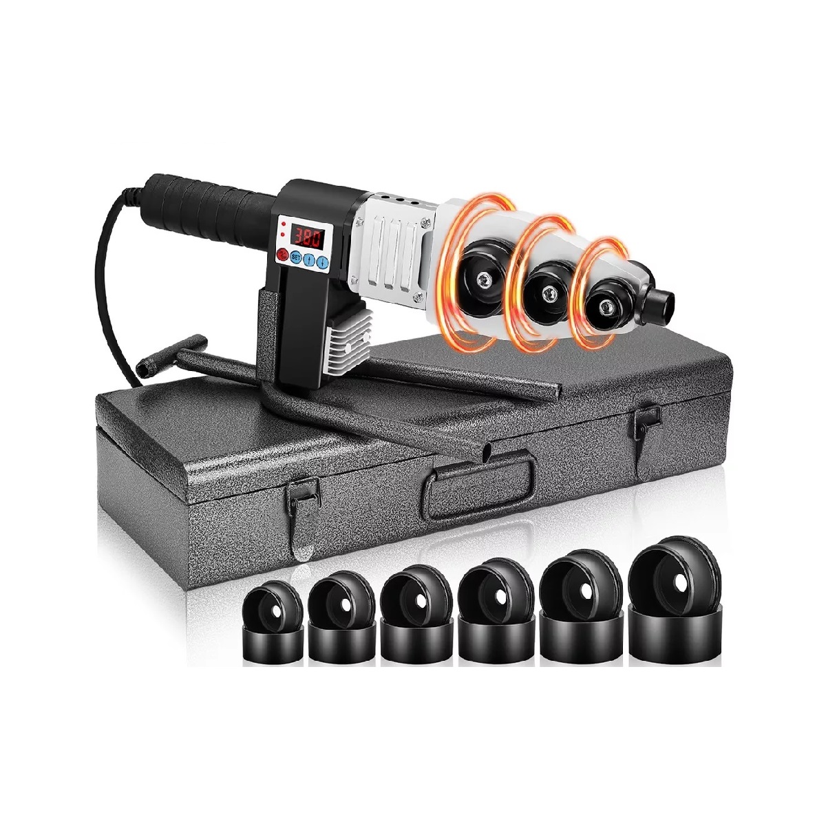 Termofusor Kit 1500w 0-380°c Digital Pantalla Dados+tijeras Negro