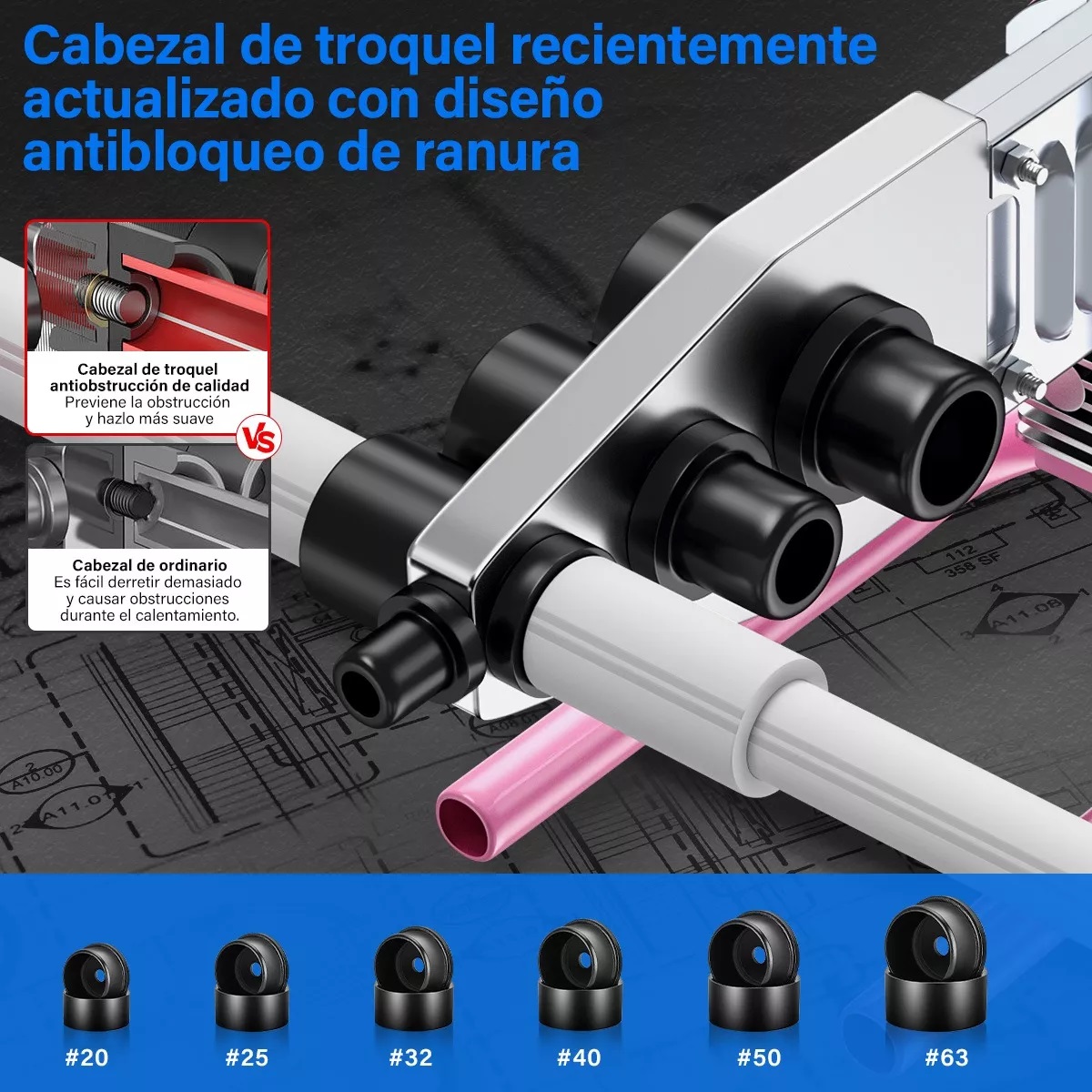 Termofusor Kit 1500w 0-380°c Digital Pantalla 6dados+tijeras Rosa