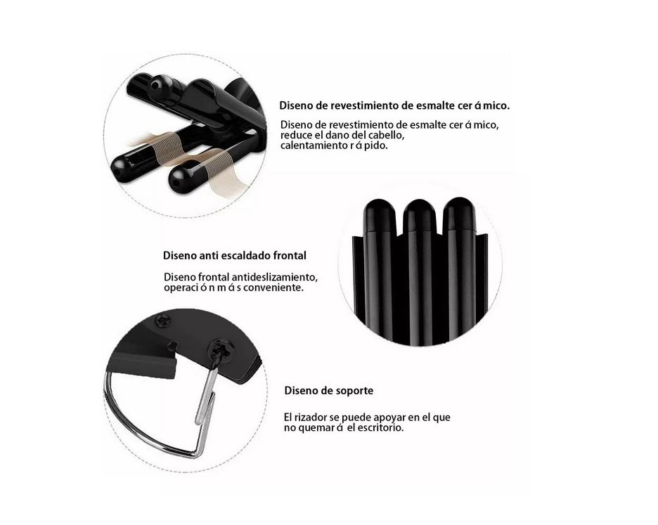 Tenaza Rizadora Cabello Para Ondas, Temperatura Ajustable