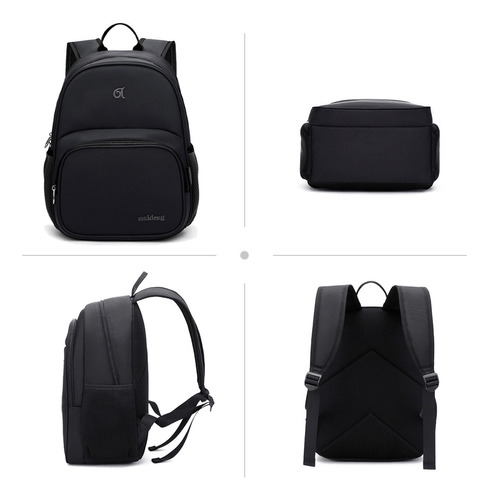 Mochila Mujer Hombres Escolar Moda Impermeable Mochilas Juvenil Estudiante Casual Con Compartimento Para Laptop Color Negro Diseño de la tela Tela oxford