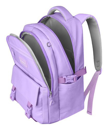 Mochila escolar Iforu Antirrobo Mochila-07N color violeta oscuro diseño liso 30L