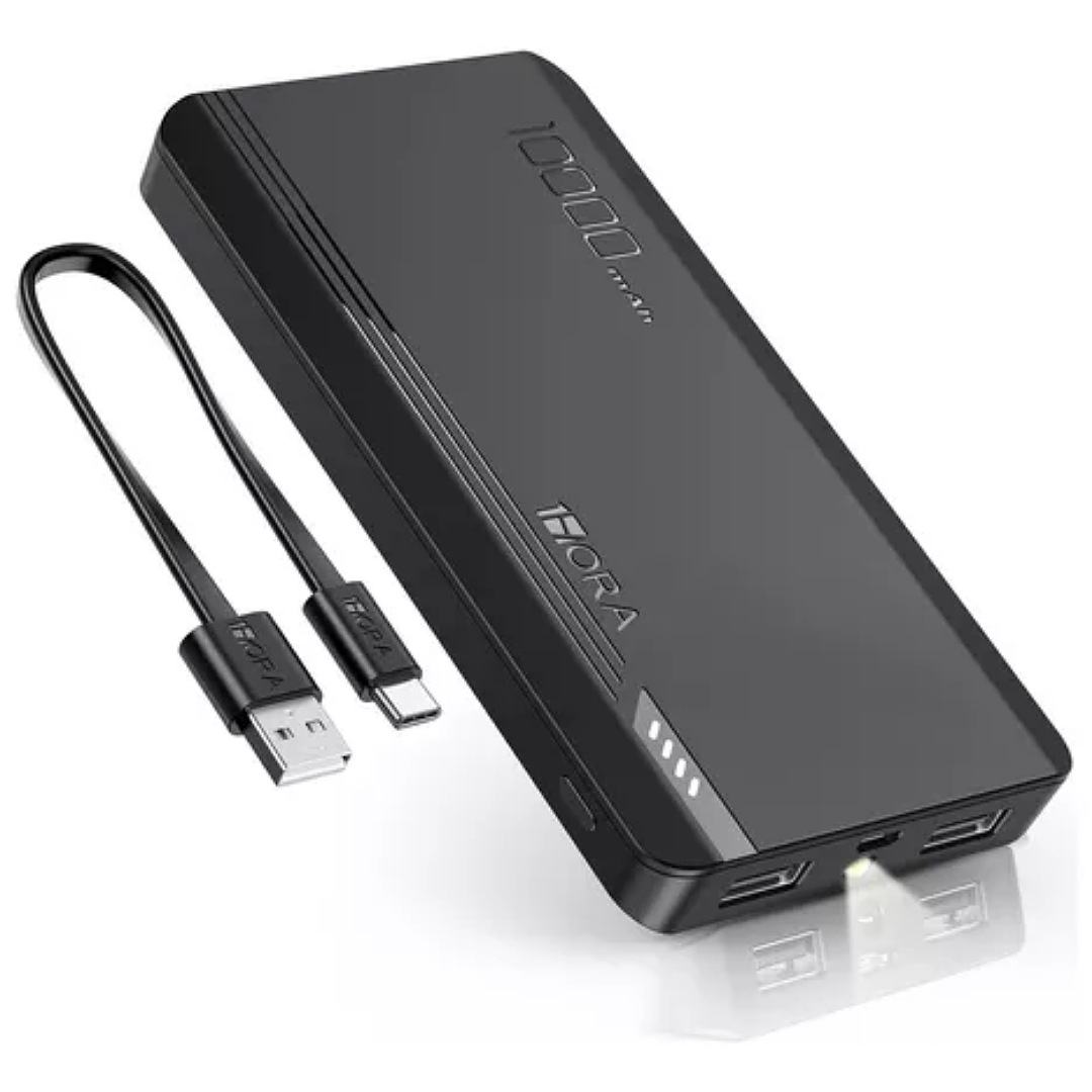 Power Bank Batería Portátil 10000mah 2.1a Carga Bateria Portatil Con 2 Puertos USB Pila Cargador Externa Compatible Para Ip Samsung Xiaomi, Con Un Cable Micro Usb 20cm 1hora Gar140