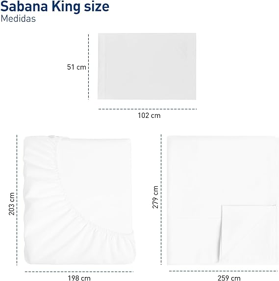 A Bluelander Juego de Sabanas, Sabanas King Size, 4 Piezas, 1800 Hilos, Cómodas y Frescas, Calidad de Lujo, Hipoalergénicas, Lavado a Máquina (Blanco, King).