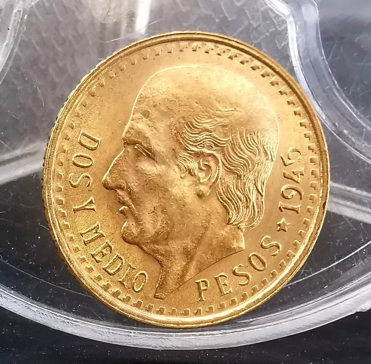 Moneda De Oro Hidalgo $2.5 Pesos Ley 900.