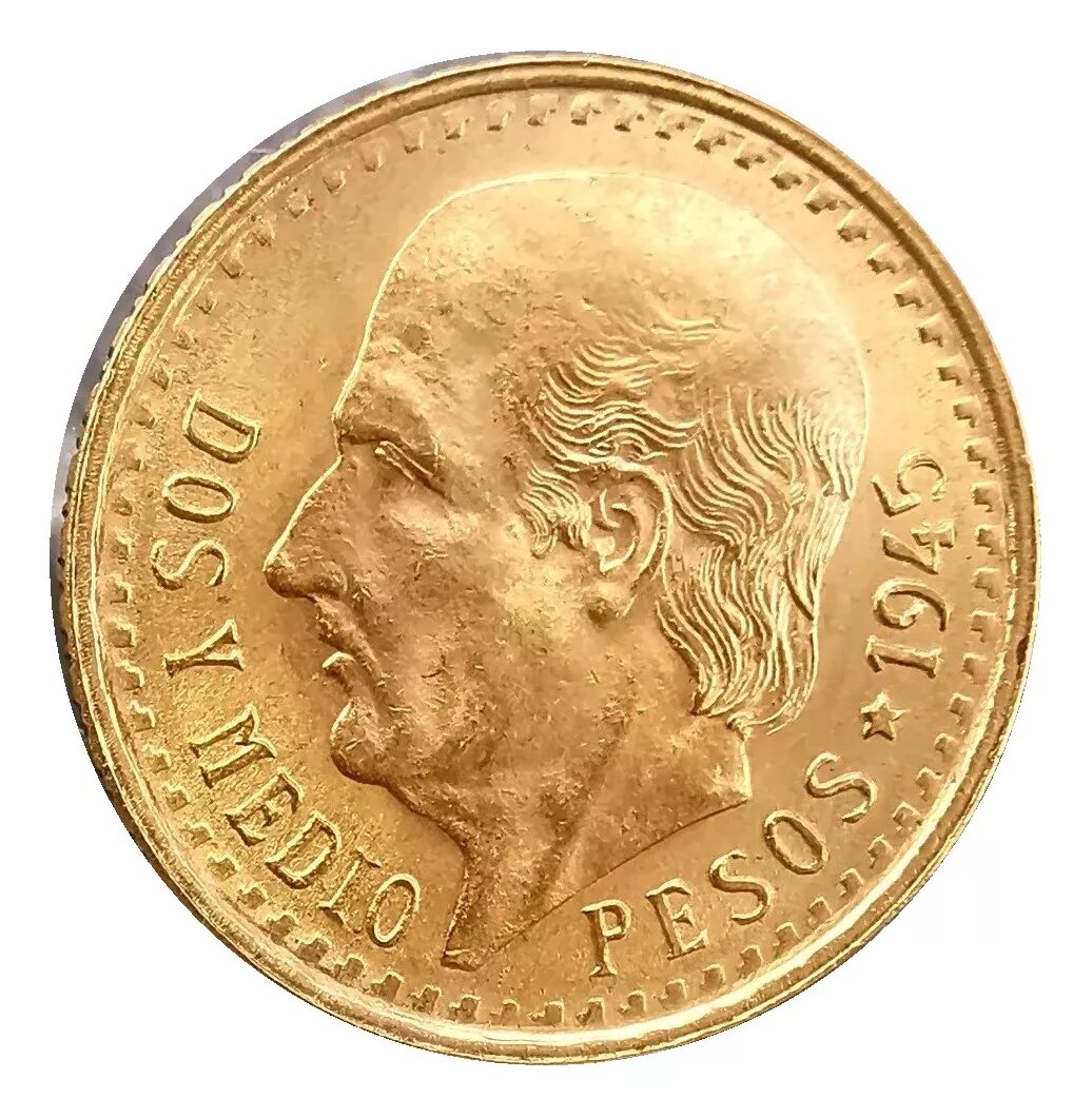 Moneda De Oro Hidalgo $2.5 Pesos Ley 900.