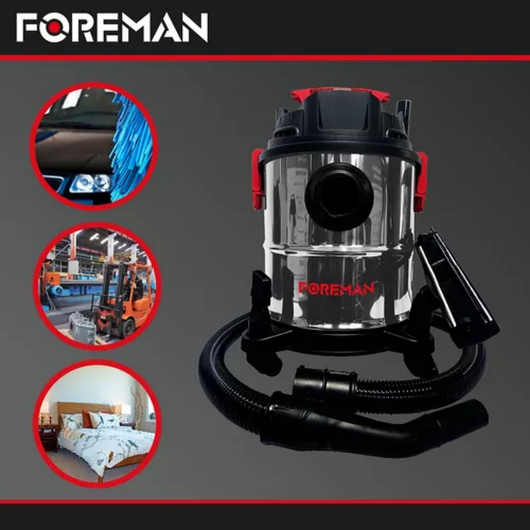 Aspiradora Industrial 20 Litros Sólidos Y Líquidos 1200w Color Rojo