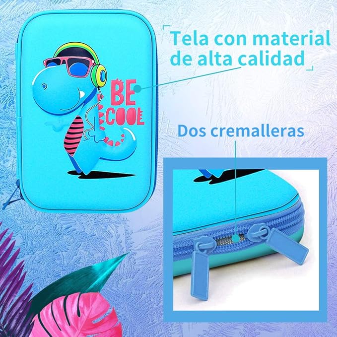 A Estuches para Lapices Lapiceros Bolsa para Bolígrafos Estuches para Plumones y Colores Lapiceras Estuches Escolares Portalápices Grande para Niña Niños (AZUL CLARO).