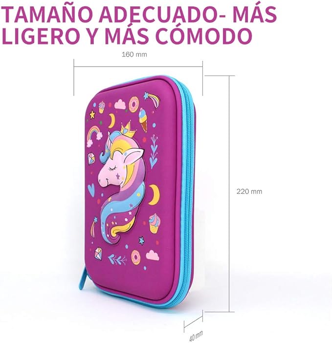 A Estuches para Lapices Lapiceros Bolsa para Bolígrafos Estuches para Plumones y Colores Lapiceras Estuches Escolares Portalápices Grande para Niña Niños (fucsia fuerte cute).
