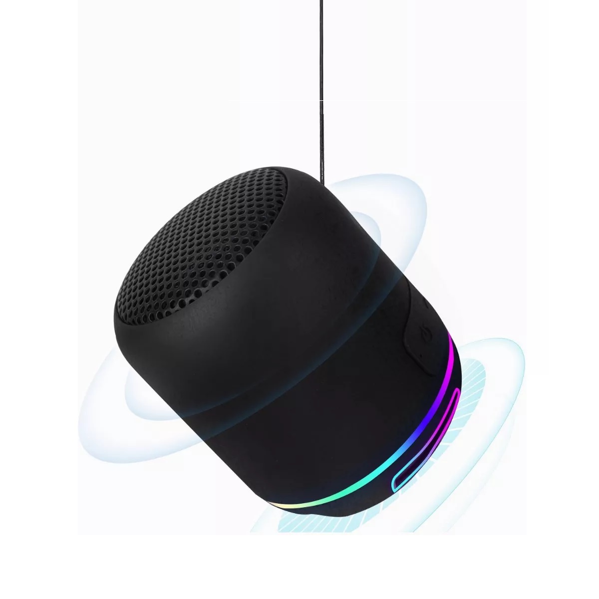 Bocina Portátil Con Bluetooth Mini Bocina Radio Y Luz Led negro
